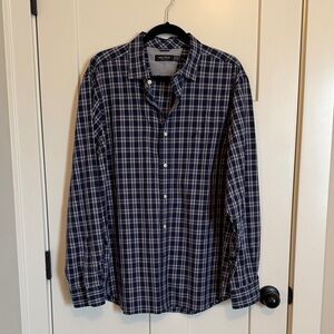 Nautica Men's Blue Checkered Button Down Shirt XL
